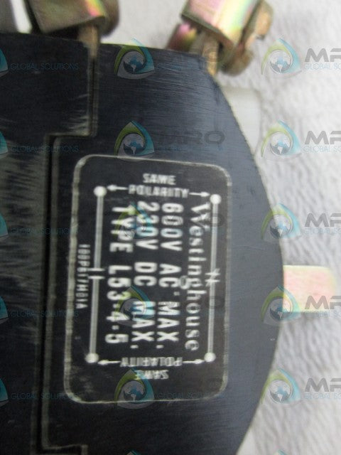 WESTINGHOUSE L53-4-5 INTERLOCK CONTACT BLOCK *USED*