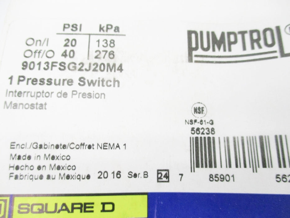 SQUARE D 9013FSG2J20M4 NSMP