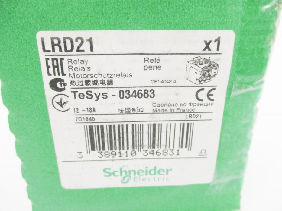 SCHNEIDER ELECTRIC LRD21 690V 18A NSMP