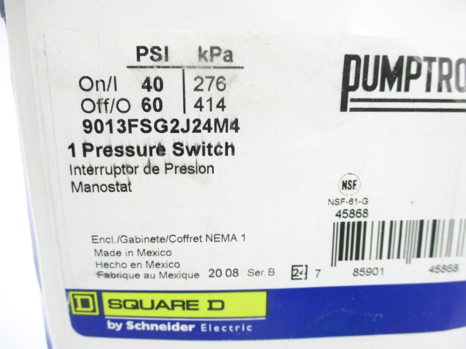 SCHNEIDER ELECTRIC 9013FSG2J24M4 60PSI NEW IN SCHNEIDER PACKAGE NSMP