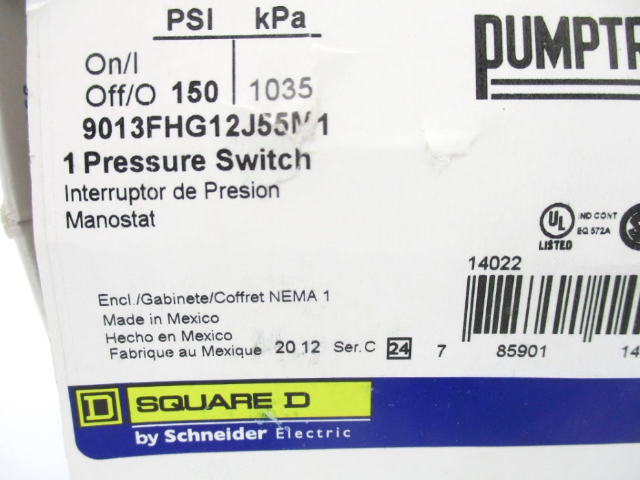 SQUARE D 9013FHG12J55M1 150PSI NSMP