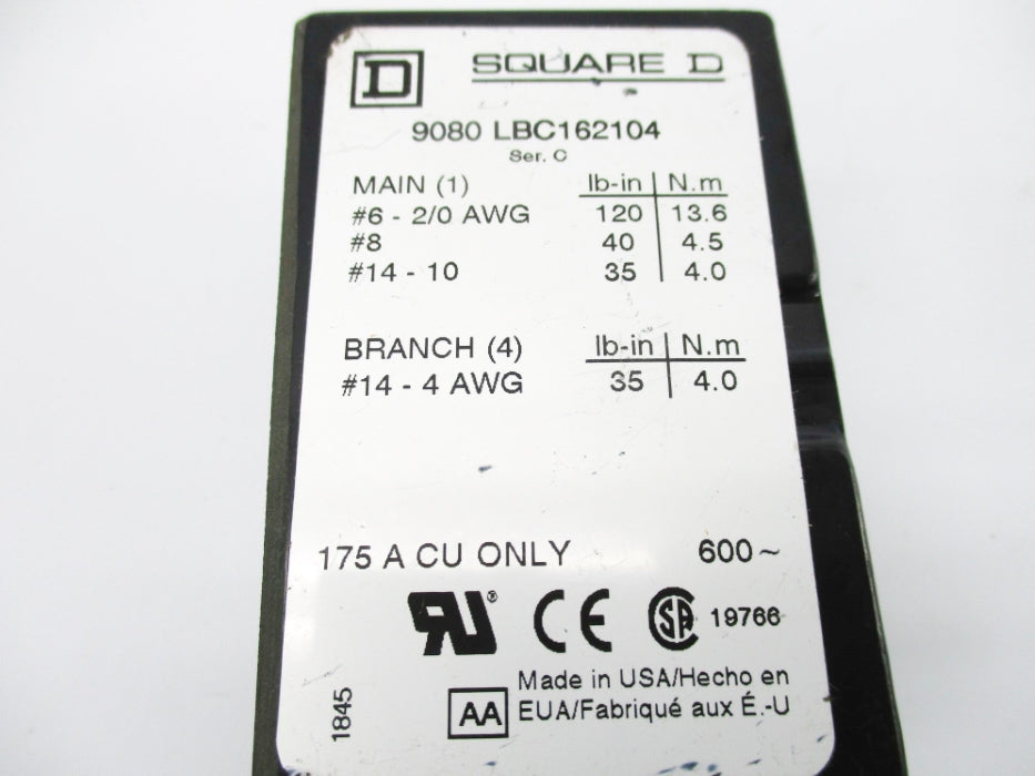 SQUARE D 9080LBC162104 SER. C NSNP