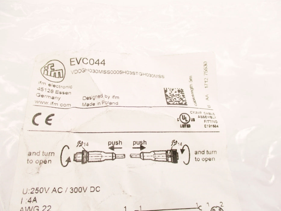 IFM EFECTOR VDOGH030MSS0005H03STGH030MSS EVC044 NSMP