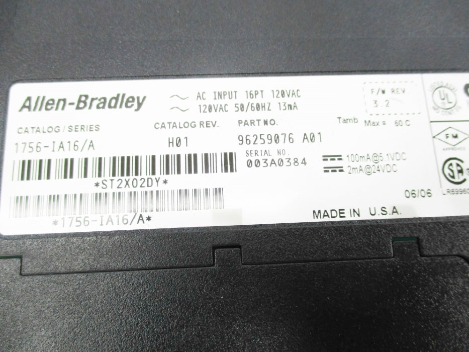 ALLEN BRADLEY 1756-IA16 SER. A F/W 3.2 UNMP