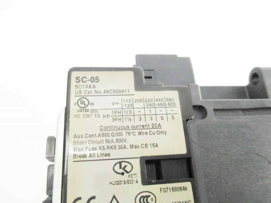 FUJI ELECTRIC 4NC0G011 SC-05 110/120V NSNP