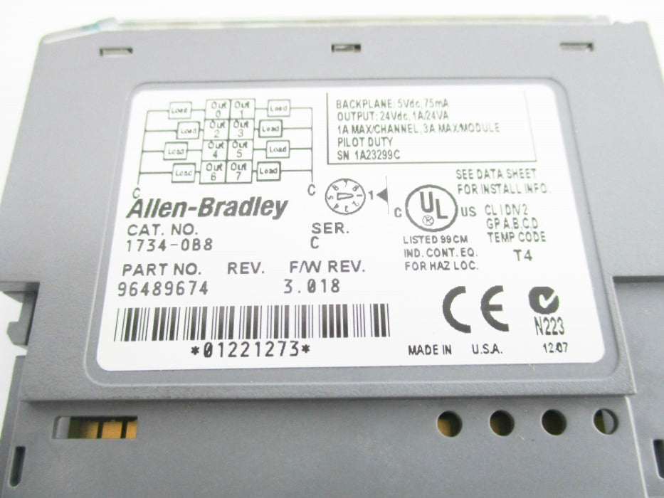 ALLEN BRADLEY 1734-OB8 SER. C F/W 3.018 UNMP