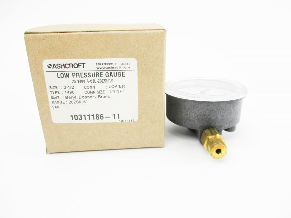 ASHCORFT 25-1490-A-02L-20ZSI/IW 0-20PSI NSMP