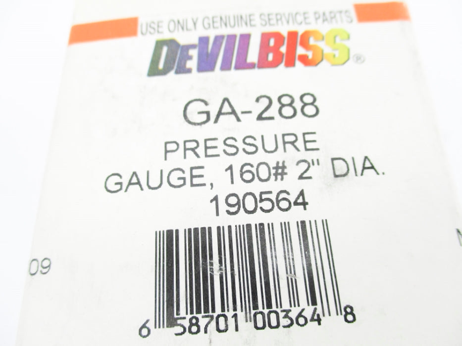 DEVILBISS GA-288 190564 0-160PSI NSMP