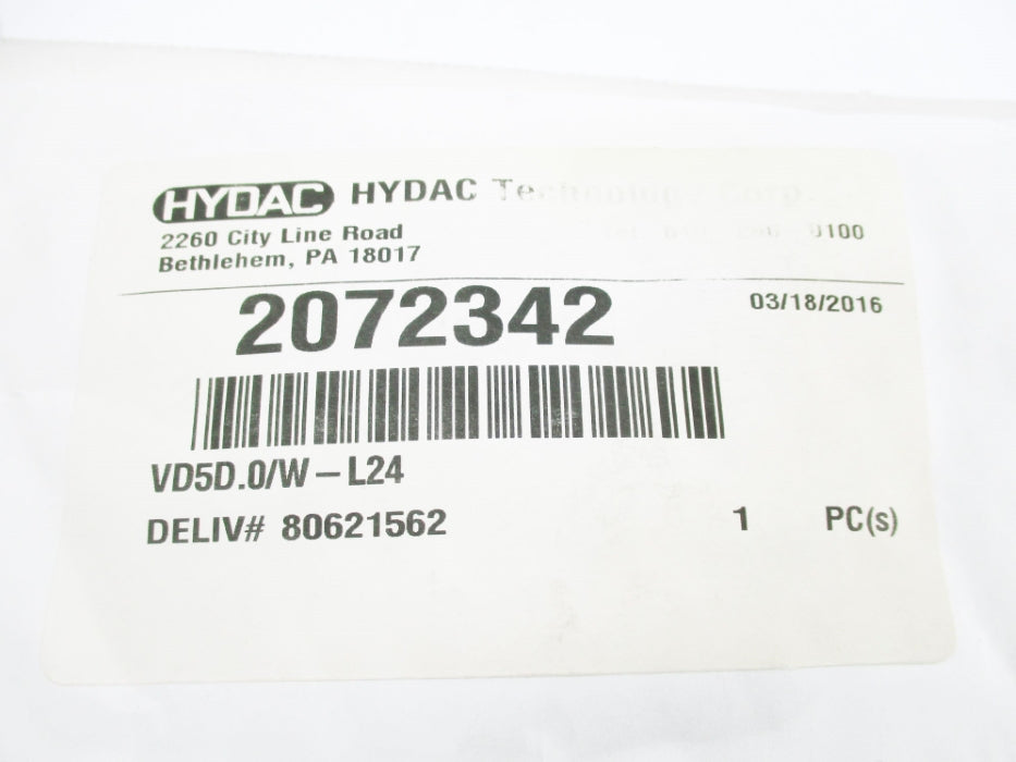 HYDAC VD5D.0/W-L24 2072342 NSFS