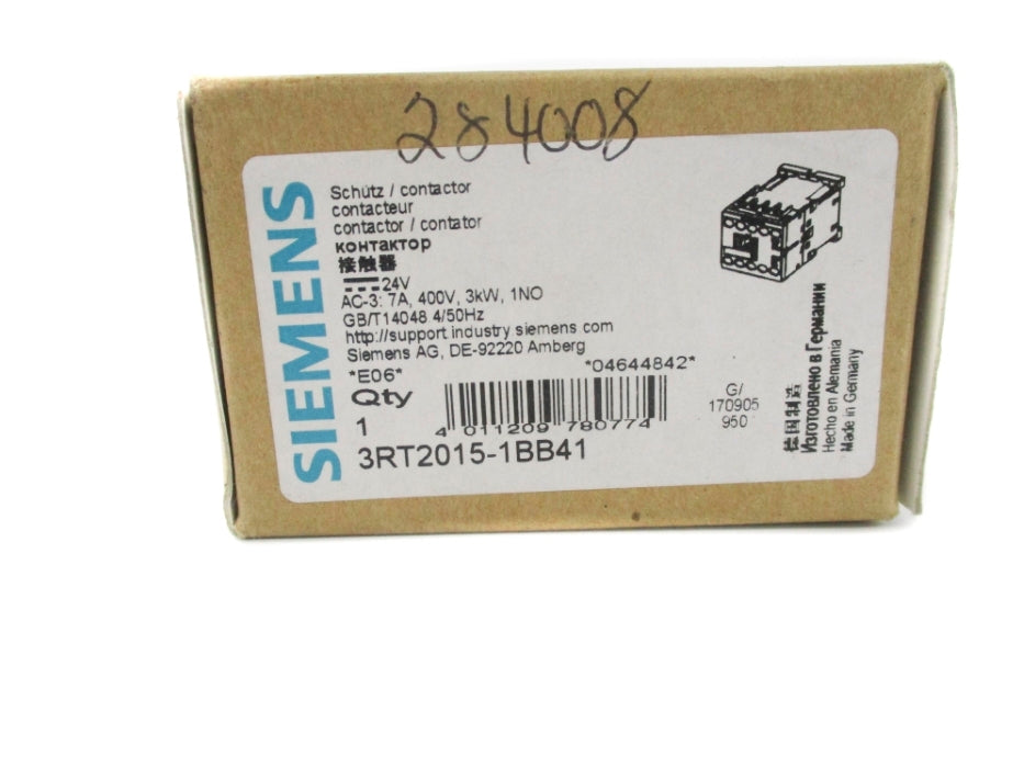 SIEMENS 3RT2015-1BB41 24VDC NSMP