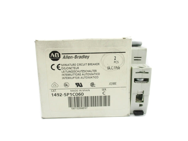ALLEN BRADLEY 1492-SP1C060 SER. C 240/415VAC 6A (PKG OF 2) NSMP