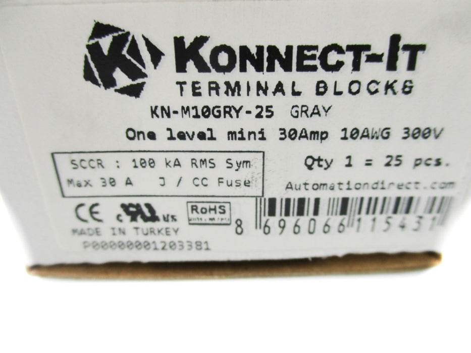 KONNECT-IT KN-M10GRY-25 (PKG OF 25) NSMP
