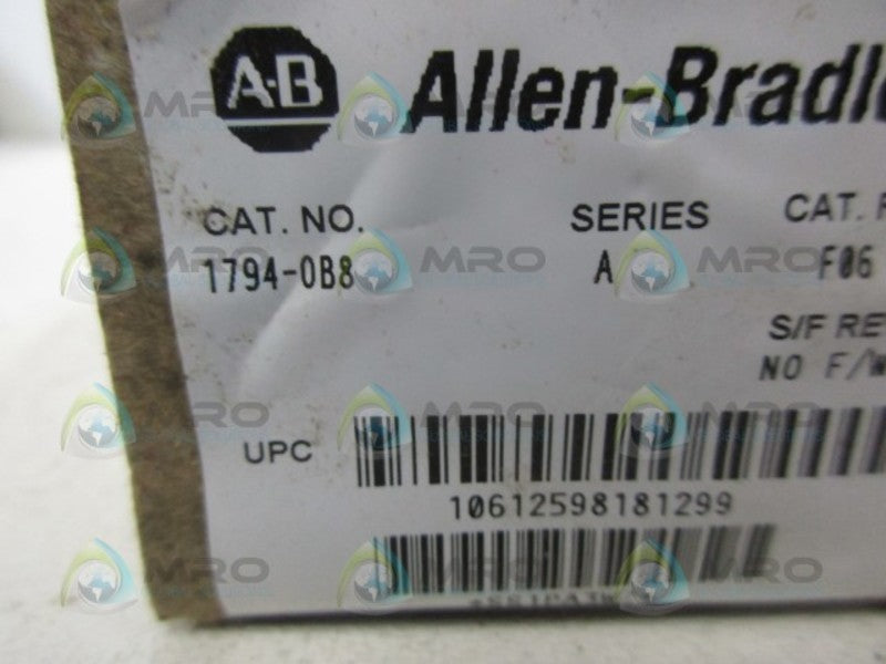 ALLEN BRADLEY 1794-0B8 SER.A MODULE DATE CODE 2012 *FACTORY SEALED*