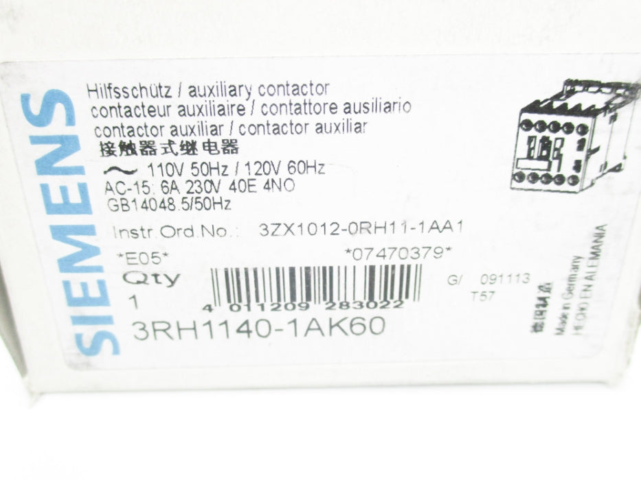SIEMENS 3RH1140-1AK60 110/120V NSMP