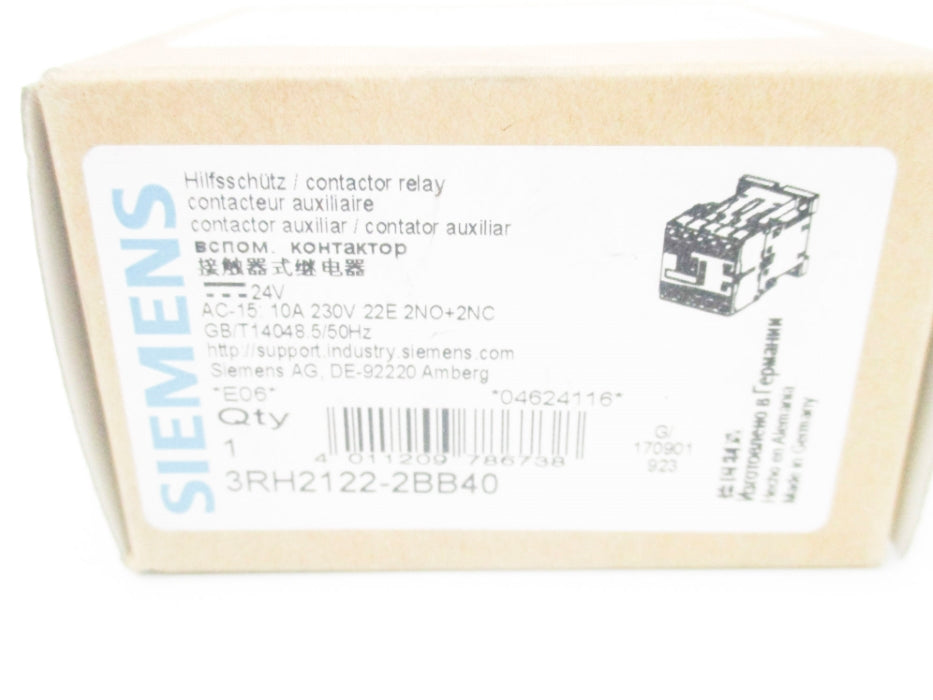 SIEMENS 3RH2122-2BB40 240VAC 10A NSMP