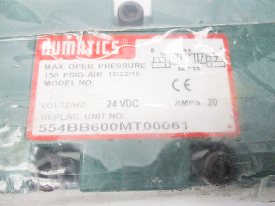 NUMATICS 554BB600MT00061 24VDC 150PSIG NSMP