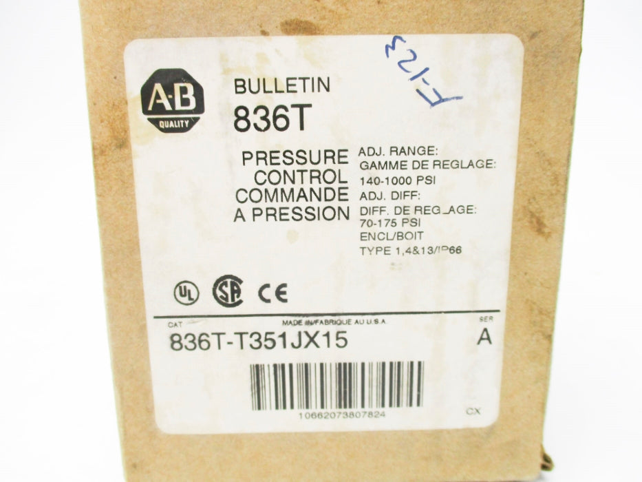 INDUSTRIAL SPARE PART 836T-T351JX15 SER. A 140-1000PSI (BR/WH) NSMP
