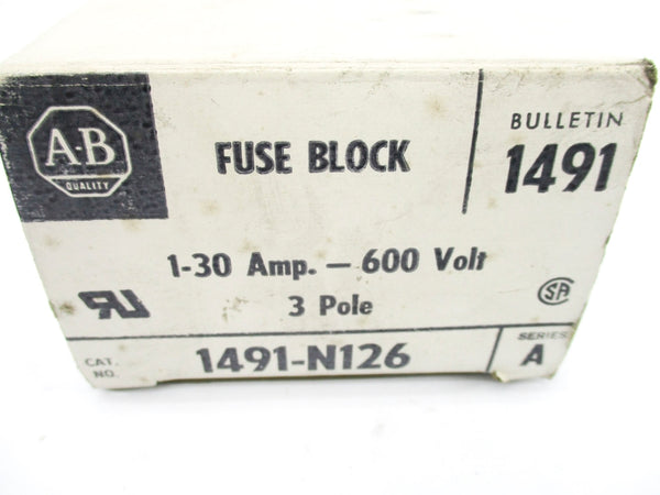 ALLEN BRADLEY 1491-N126 SER. A 600V 1-30A (WH) NSMP