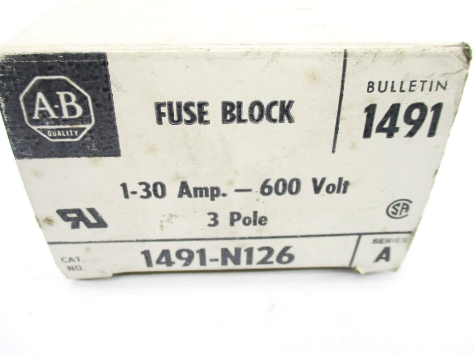 ALLEN BRADLEY 1491-N126 SER. A 600V 1-30A (WH) NSMP
