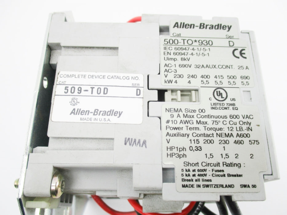 ALLEN BRADLEY 509-T0D SER. D NSNP