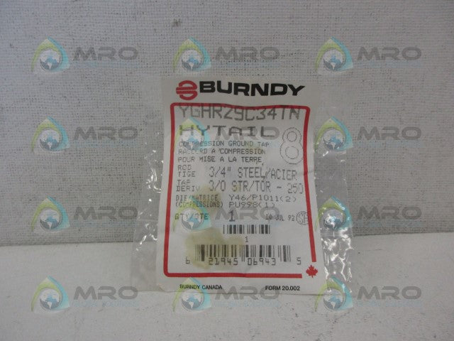 BURNDY YGHR29C34TN GROUND TAP *NEW IN ORIGINAL PACKAGE*