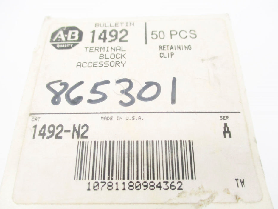 ALLEN BRADLEY 1492-N2 SER. A (PKG OF 50) (WH) NSMP