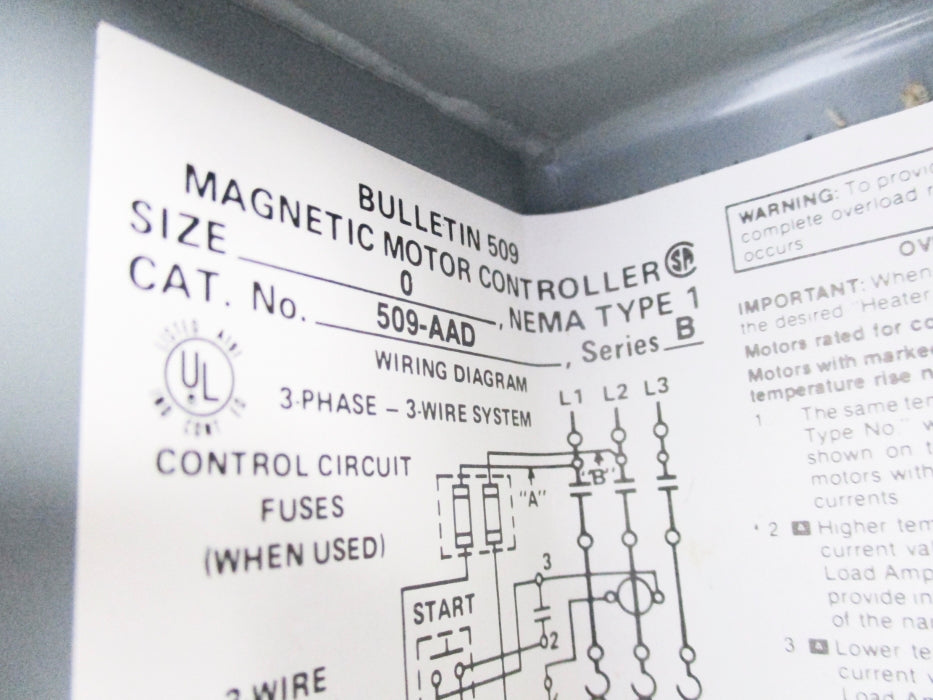 ALLEN BRADLEY 509-AAD SER. B NSNP