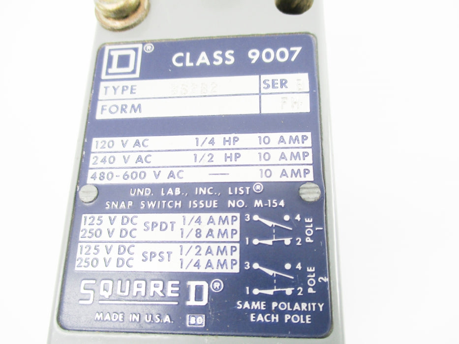 SQUARE D 9007B62B2 SER. B NSNP