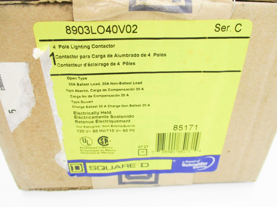 SQUARE D 8903LO40V02 SER. C 120V NSFS