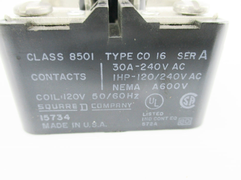 SQUARE D 8501CO16 SER. A 120V 30A UNMP