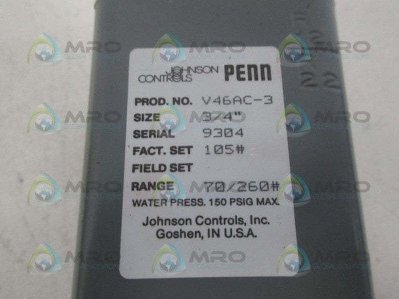 JOHNSON CONTROLS V46AC-3 WATER REGULATING VALVE *NEW NO BOX*