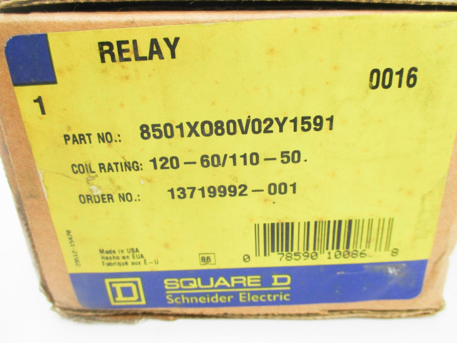 SQUARE D 8501XO80V02Y1591SER. A 110/120V 20A NSMP
