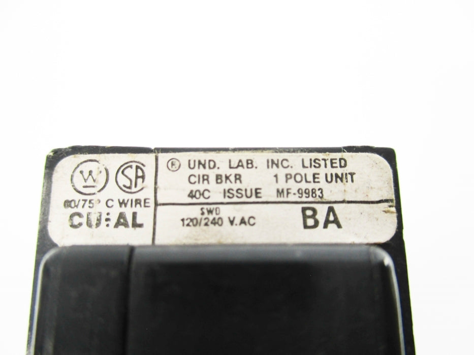 WESTINGHOUSE BA120 120/240VAC 20A UNMP