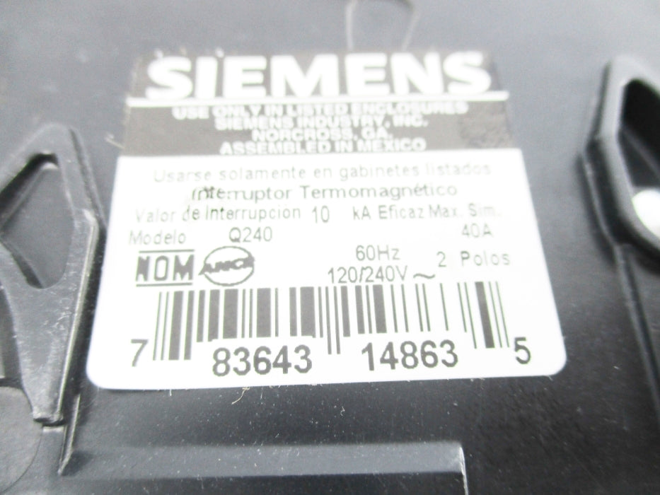 SIEMENS Q240 120/240V 40A NSNP