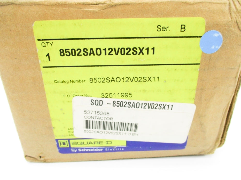 SQUARE D 8502SAO12V02SX11 SER. B 110/120V NSMP
