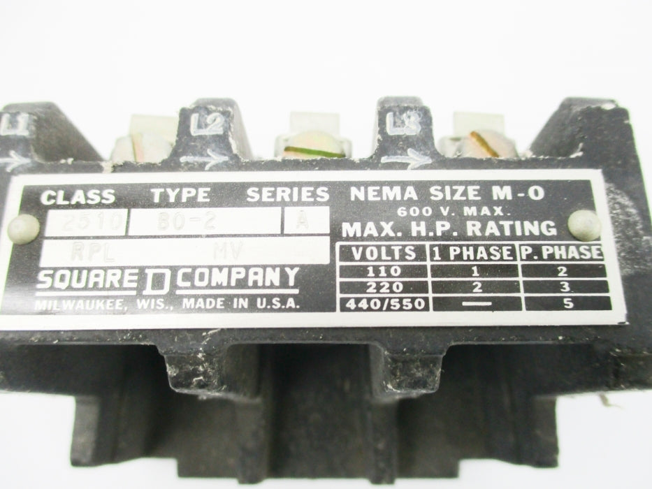 SQUARE D 2510BO2 SER. A (AS PICTURED) NSNP