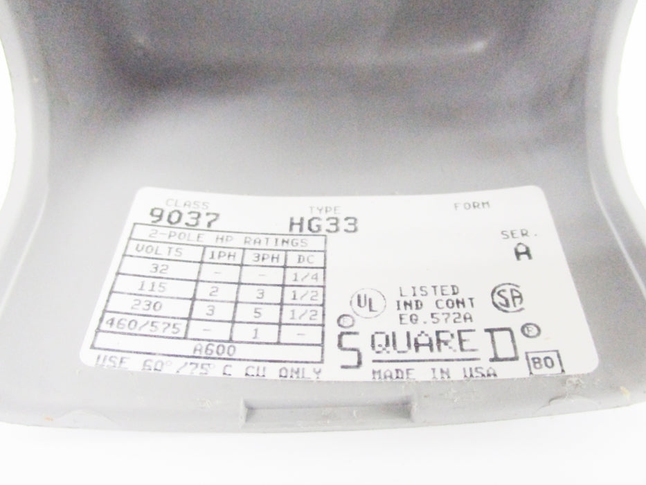 SQUARE D 9037HG33 SER. A (AS PICTURED) NSNP