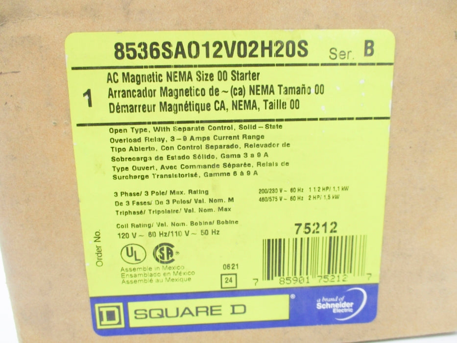 SQUARE D 8536SAO12V02H20S SER. B NSMP