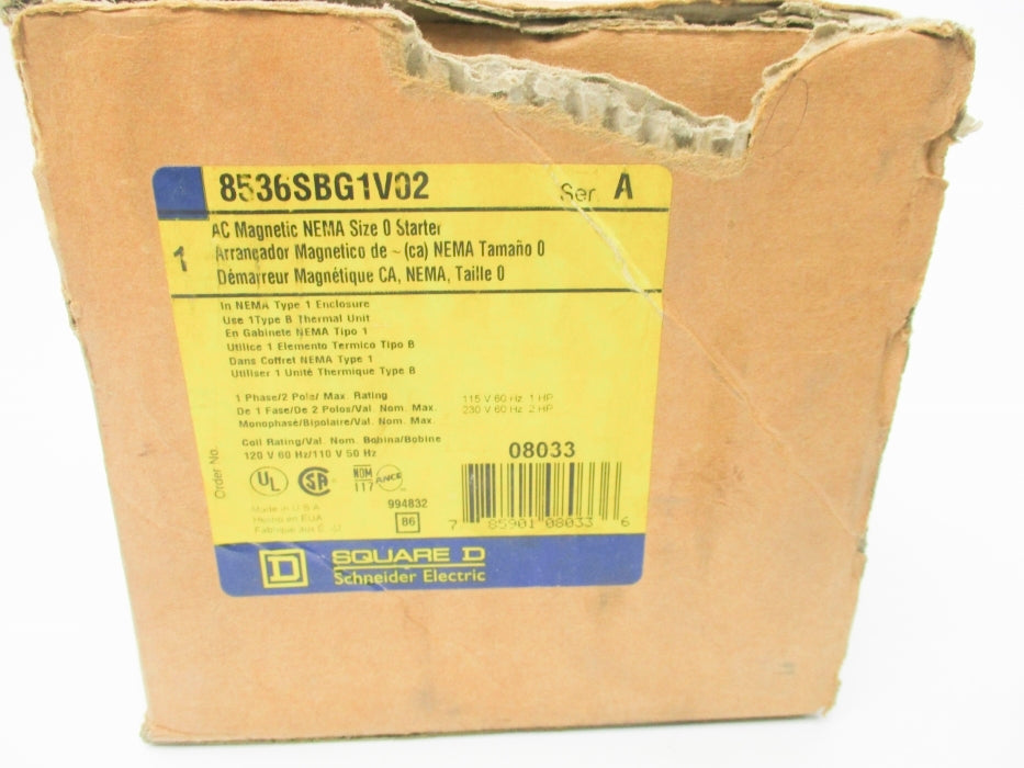 SQUARE D 8536SBG1V02 SER. A NSMP