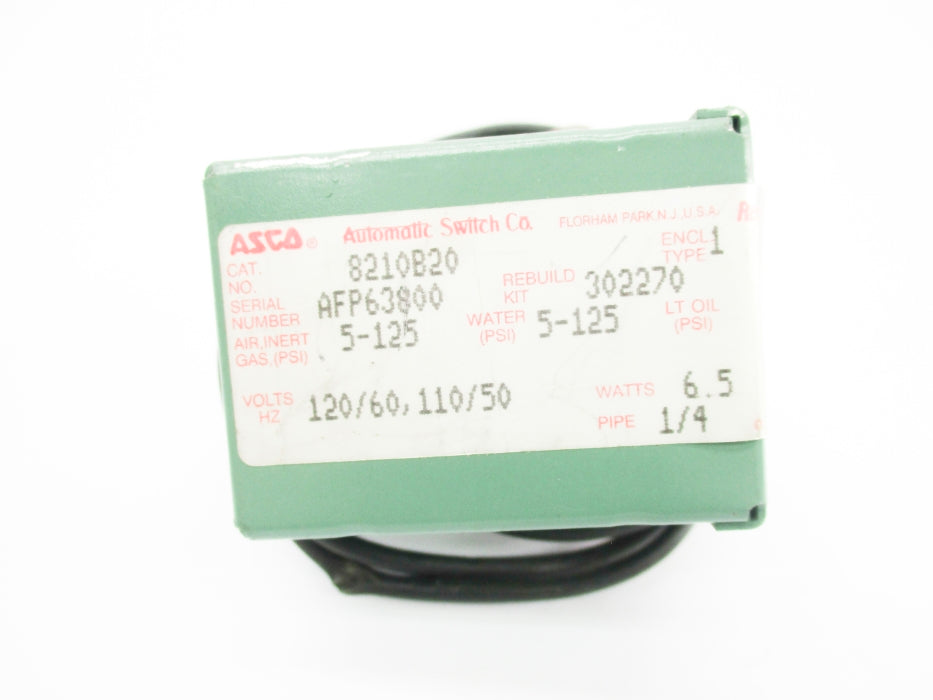 ASCO 8210B20 110-120V 5-125PSI NSNP
