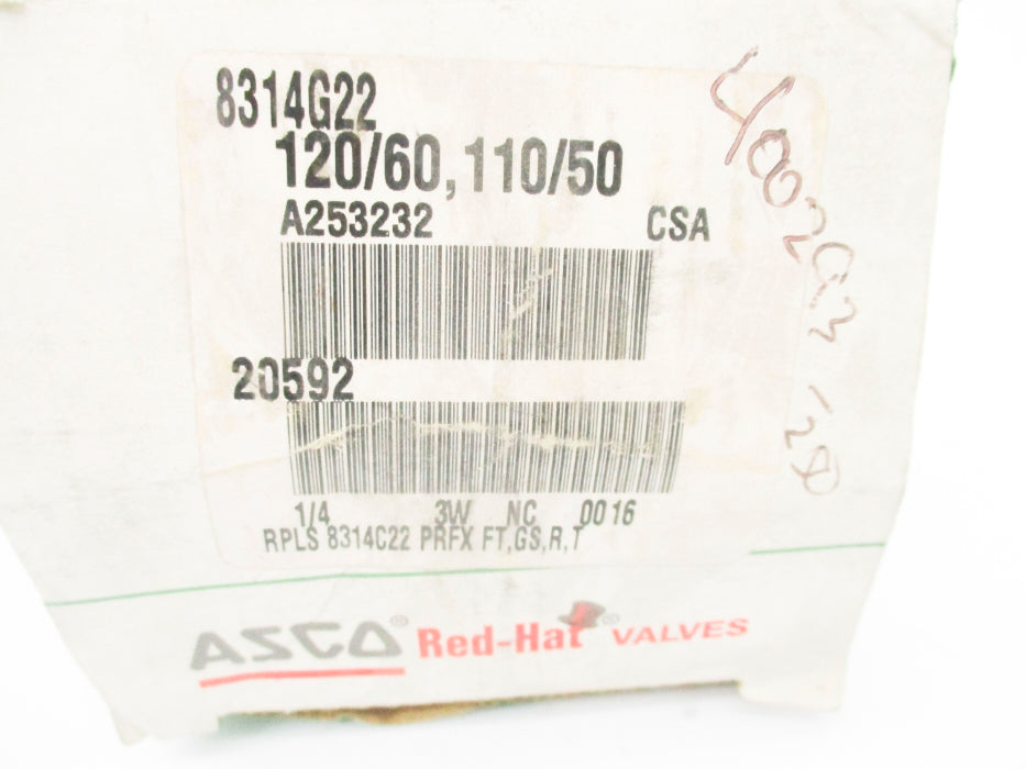 ASCO 8314G22 110/120V 230PSI 1/4" NSMP
