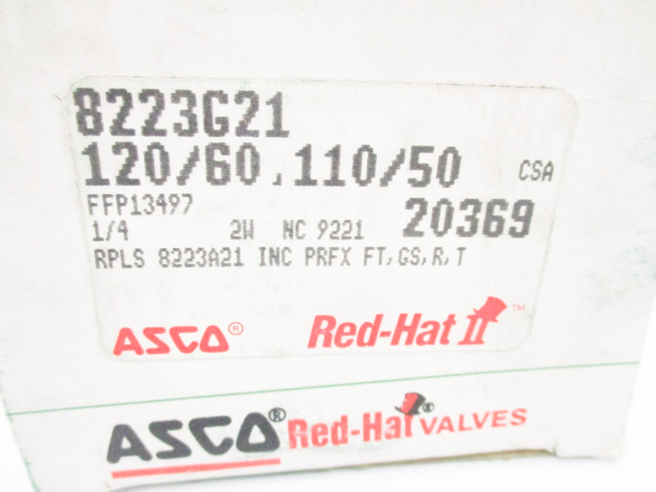 ASCO 8223G21 110-120V 10-175PSI NSMP