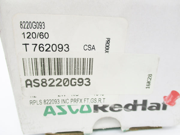ASCO 8220G093 120V 5-125PSI 1/2" NSMP