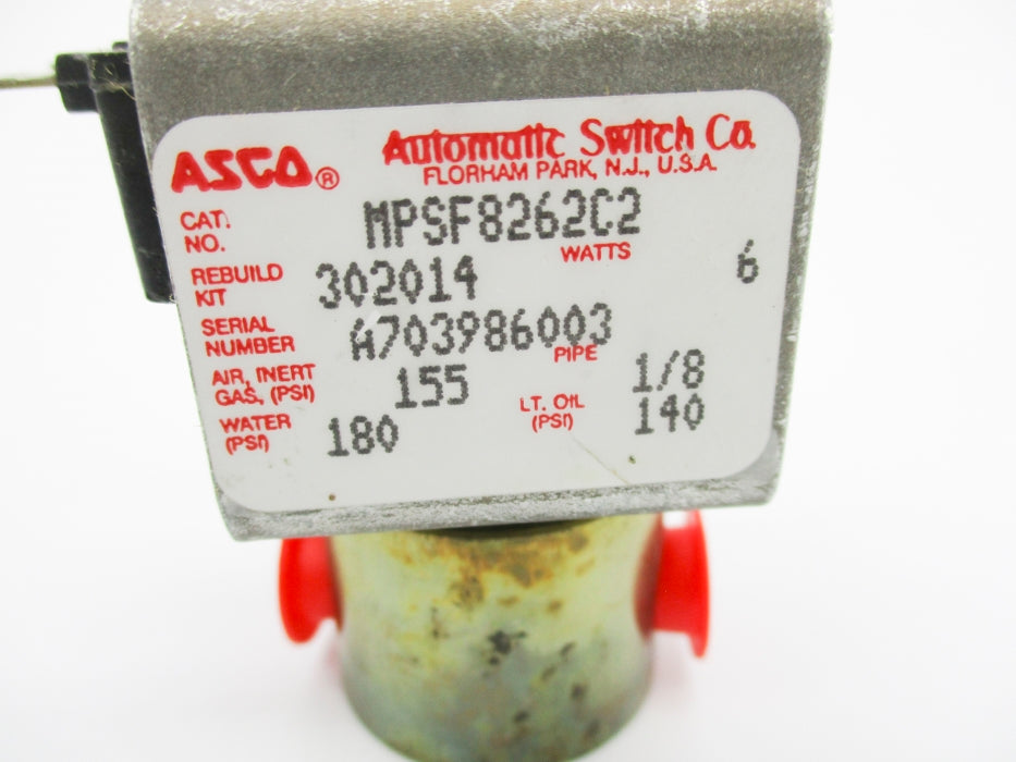 ASCO MPSF8262C2 110/120V 140-180PSI UNMP
