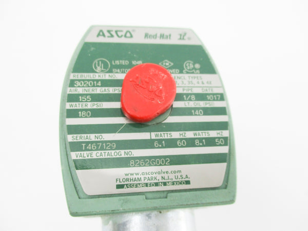 ASCO 8262G002 110/120V 140-180PSI UNMP