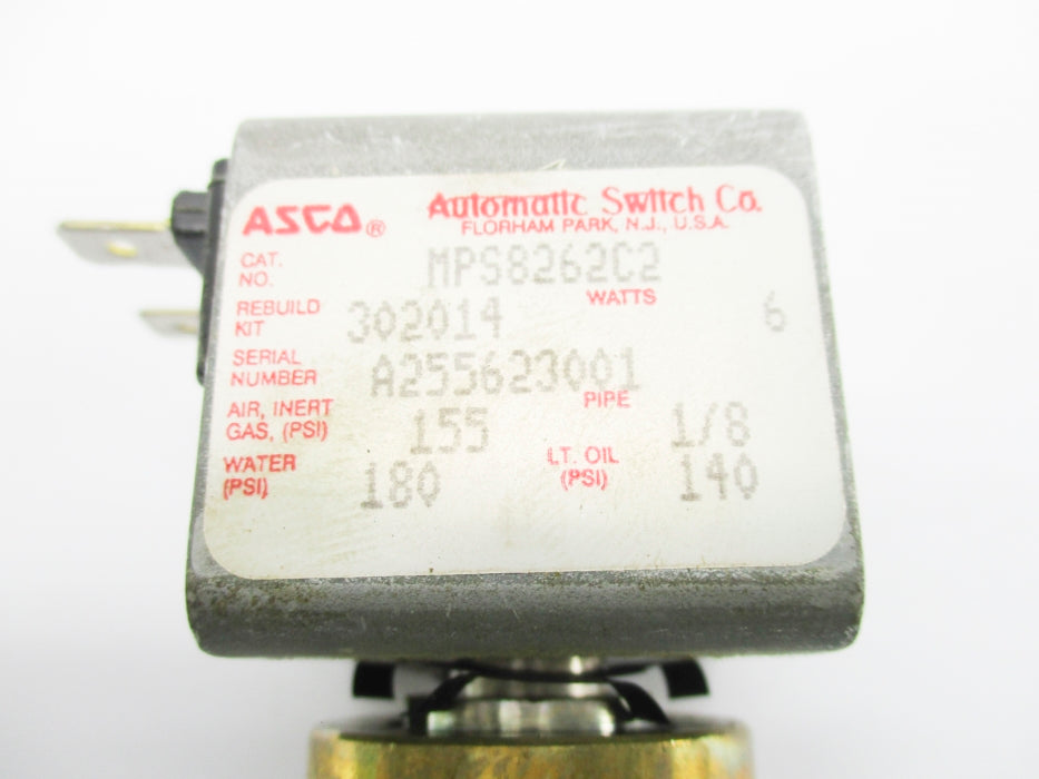 ASCO MPS8262C2 110/120V 140-180PSI UNMP