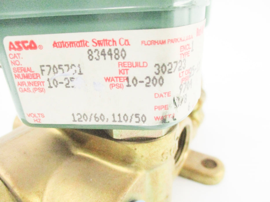 ASCO 834480 110/120V 10-250PSI NSNP