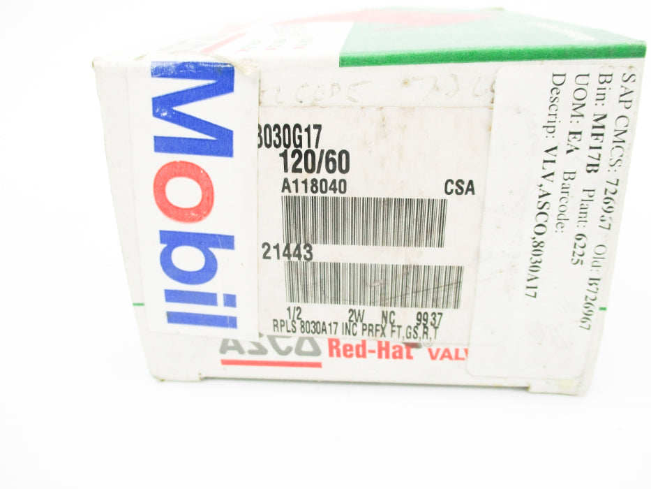 ASCO 8030G17 120V 15PSI 1/2" NSMP