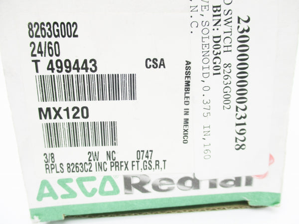 ASCO 8263G002 22/24V 150-160PSI 3/8" NSMP