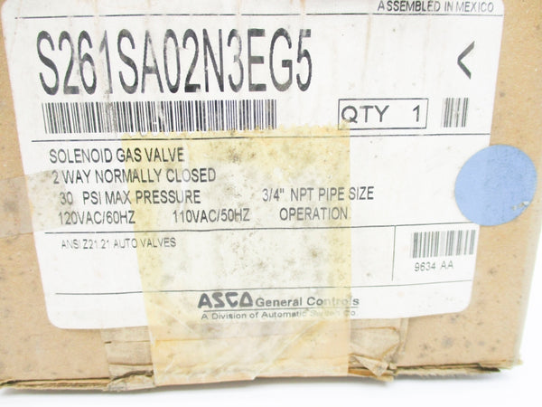 ASCO S261SA02N3EG5 110/120V 30PSI NSMP